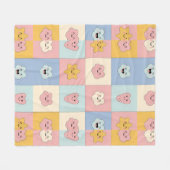 Süße Pastell-Patchworkdecke Fleecedecke (Vorderseite (Horizontal))