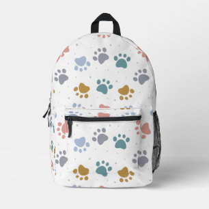 Süße Pastell-Pfotenabdrücke Minimalistisches Muste Bedruckter Rucksack