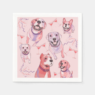 Süße Pastell-Pop-Art-Hunde-Cocktailservietten Serviette
