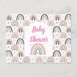 Süße Pastell-Regenbogen-Baby-Shower-Postkarte Postkarte