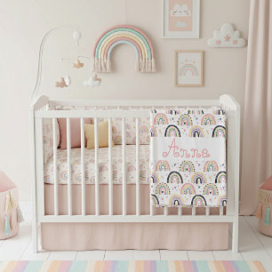 Süße Pastell-Regenbögen personalisiert Fleecedecke