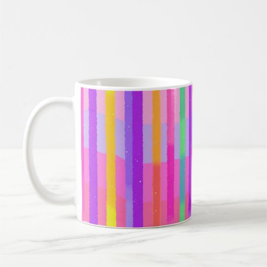 Süße Pastell-Regenbogenstreifen Kaffeetasse (Links)