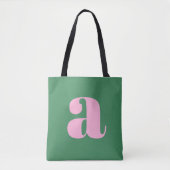 Süße Pastell-Rosa-Grüne Monogramm Retro-Lettern Tasche (Vorderseite)