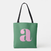 Süße Pastell-Rosa-Grüne Monogramm Retro-Lettern Tasche (Rückseite)