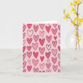 Süße Pastell-Rosa-Herzen Valentinstagskarte Karte (Gelbe Blume)