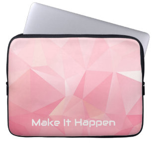 Süße Pastell-Rosa Laptop-Hülle mit Motivation  Laptopschutzhülle