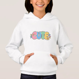 Süße Pastell-Typografie-Kinderhoodie Hoodie