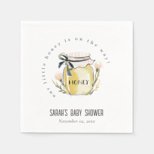 Süße Pastell-Wasserfarbe Honigglas Baby Shower Serviette