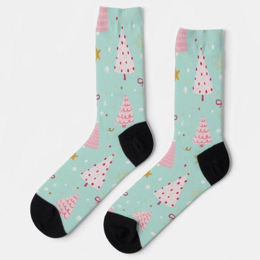 Süße Pastell-Weihnachts-Socken Socken (Linkes Detail)