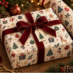 Süße Pastell-Weihnachtsgeschenkverpackung Geschenkpapier