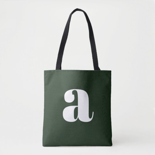 Süße Pastell Weiß Grüne Monogramm Retro-Lettern Tasche (Vorderseite)