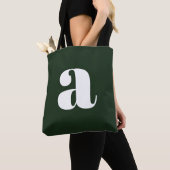 Süße Pastell Weiß Grüne Monogramm Retro-Lettern Tasche (Von Nahem)