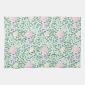 Süße Pastellblumen auf Blau Geschirrtuch (Horizontal)