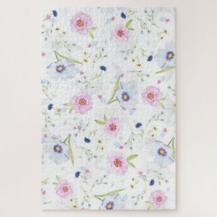 Süße Pastellfarben Blumen-Puzzles Puzzle