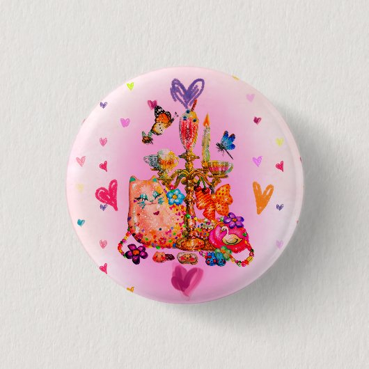 Süße Pastellfarben Button (Vorderseite)