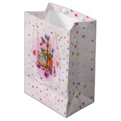 Süße Pastellfarben Mittlere Geschenktüte (Vorderseite Schrägansicht)