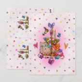 Süße Pastellfarben Postkarte (Vorne/Hinten)