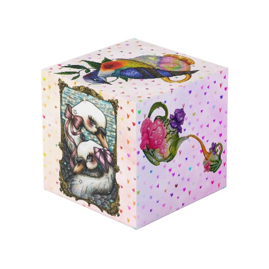 Süße Pastellfarben Würfel (Rückseite Schrägansicht)