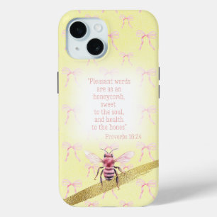 Süße Pastellgelb-Rosa-Schleifen-Gitter-Bibel Rosa  Case-Mate iPhone Hülle
