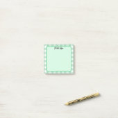Süße Pastellgrün-Gingham-Muster-Notizen Post-it Klebezettel (Auf Schreibtisch)
