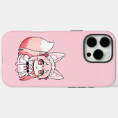 Süße Pastellrosa Chibi FuchsGirl Case-Mate iPhone Hülle (Rückseite (Horizontal))