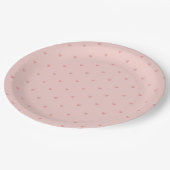 Süße Pastellrosa Herzen Pappteller (Schrägansicht)