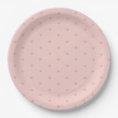 Süße Pastellrosa Herzen Pappteller (Vorderseite)