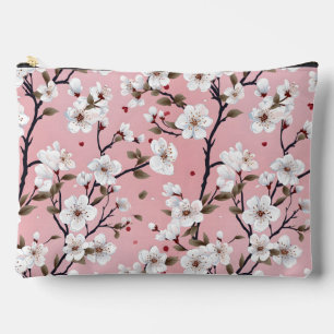 Süße Pastellrosa Weiße Sakura Baumzweig Asiatisch  Zubehörtasche