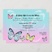 Süße Pastellschmetterlings-Einladung Einladung (Vorne/Hinten)
