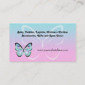 Süße Pastellschmetterlings-Visitenkarte Visitenkarte (Rückseite)