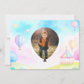 Süße Pastelonederland Aquarellfarbe 1. Geburtstag Einladung (Rückseite)