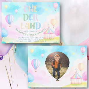 Süße Pastelonederland Aquarellfarbe 1. Geburtstag Einladung
