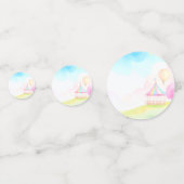 Süße Pastelonederland Aquarellfarbe 1. Geburtstag Konfetti (Rückseiten)