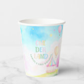 Süße Pastelonederland Aquarellfarbe 1. Geburtstag Pappbecher (Vorderseite)