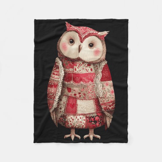 Süße Patchwork-Eule-Quilting-Liebhaber Valentinsta Fleecedecke (Vorderseite)