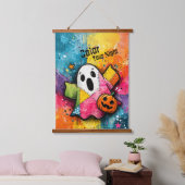 Süße Patchwork-Geist-Bunte-Spritzkunst Wandteppich Mit Holzrahmen (Schlafzimmer)