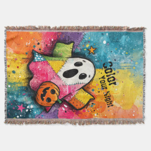 Süße Patchwork-Geist Farbige Splatter-Kunst Decke