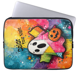 Süße Patchwork-Geist-Farbige Splatter-Kunst Laptopschutzhülle