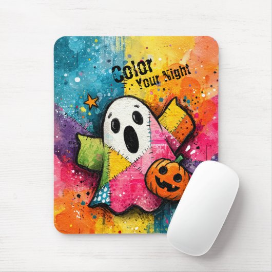 Süße Patchwork-Geist-Farbige Splatter-Kunst Mousepad (Mit Mouse)