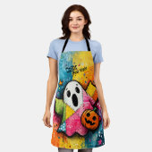 Süße Patchwork-Geist-Farbige Splatter-Kunst Schürze (Getragen)