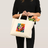 Süße Patchwork-Geister-Farben-Spritzkunst Mini Stoffbeutel (Vorderseite (Produkt))