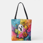 Süße Patchwork-Geister-Farben-Spritzkunst Tasche (Rückseite)