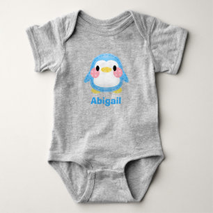 Süße Patchwork-Pinguin-Kunst personalisiert Baby Strampler