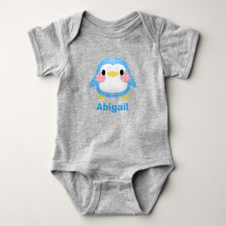 Süße Patchwork-Pinguin-Kunst personalisiert Baby Strampler