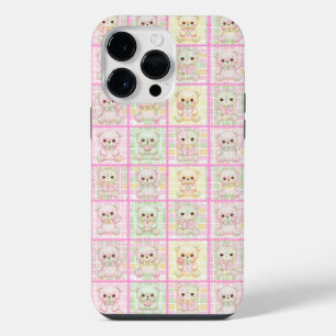 Süße Patchwork-Teddybär-Decke Nahtlos iPhone 14 Pro Max Hülle