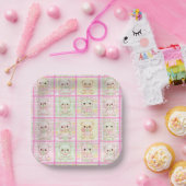 Süße Patchwork-Teddybär-Decke Nahtlos Pappteller (Party)