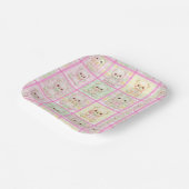 Süße Patchwork-Teddybär-Decke Nahtlos Pappteller (Gewinkelt)