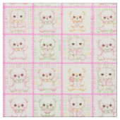 Süße Patchwork-Teddybär-Decke Nahtlos Stoff (Nahaufnahme)