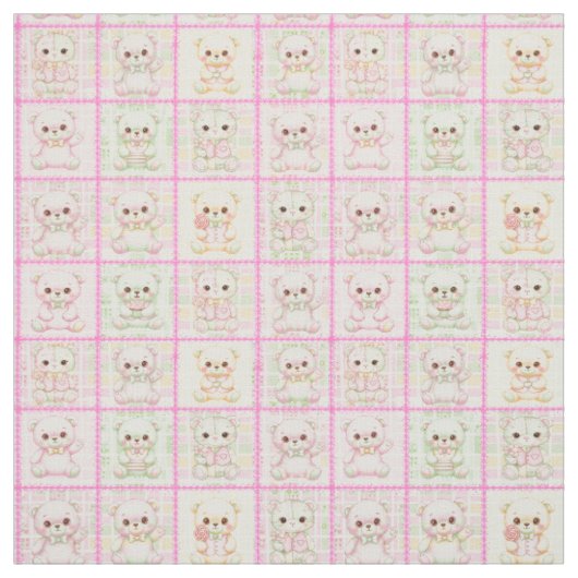 Süße Patchwork-Teddybär-Decke Nahtlos Stoff (Muster)