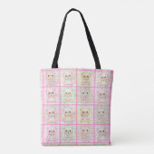 Süße Patchwork-Teddybär-Decke Nahtlos Tasche (Rückseite)
